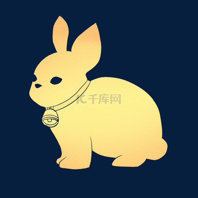 中秋节月兔剪影