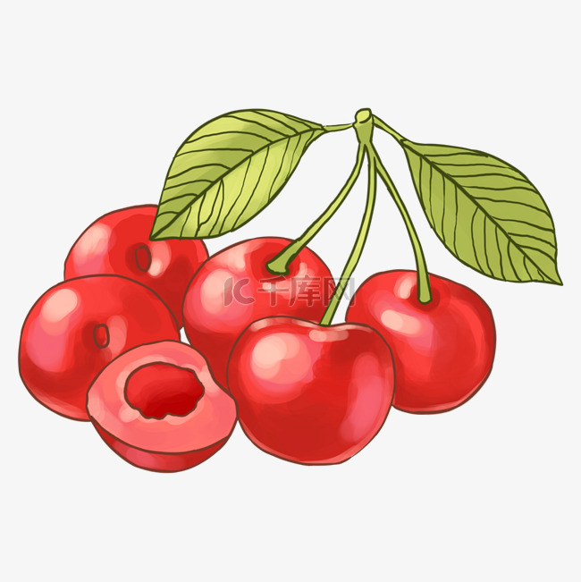 高清摄影红色质感新鲜的樱桃