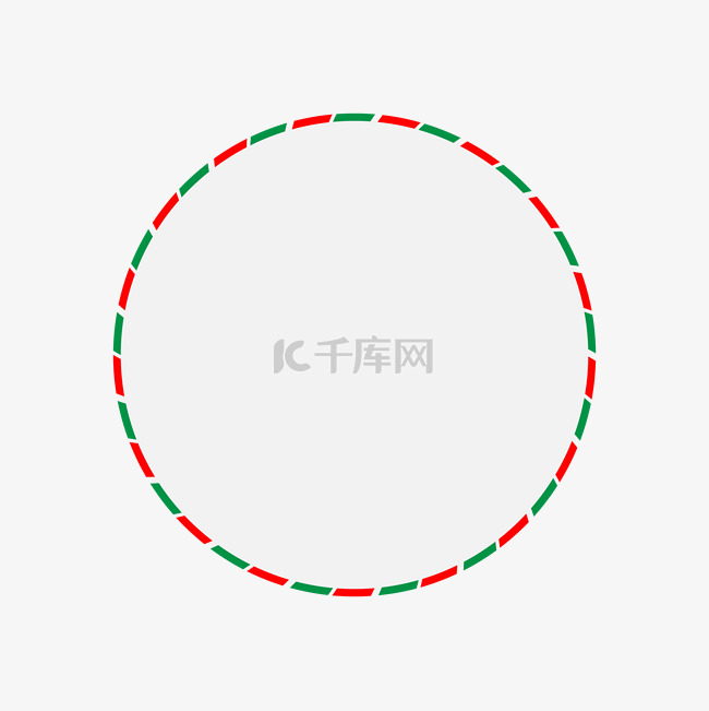 圣诞红绿色圆形边框