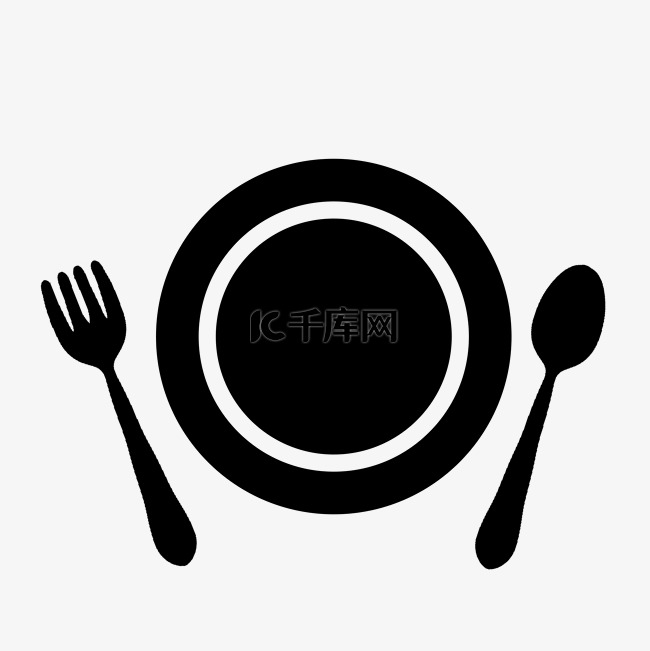 餐厅餐具一圈象征图标