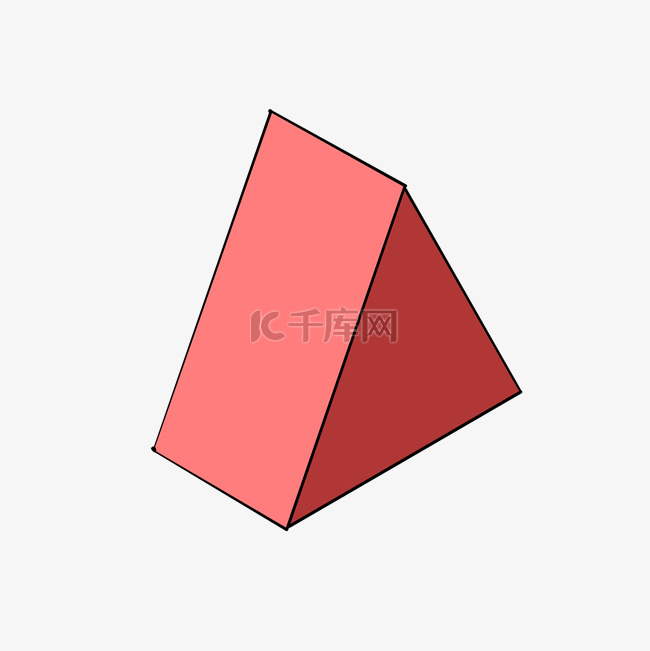 红色三角形模型儿童玩具