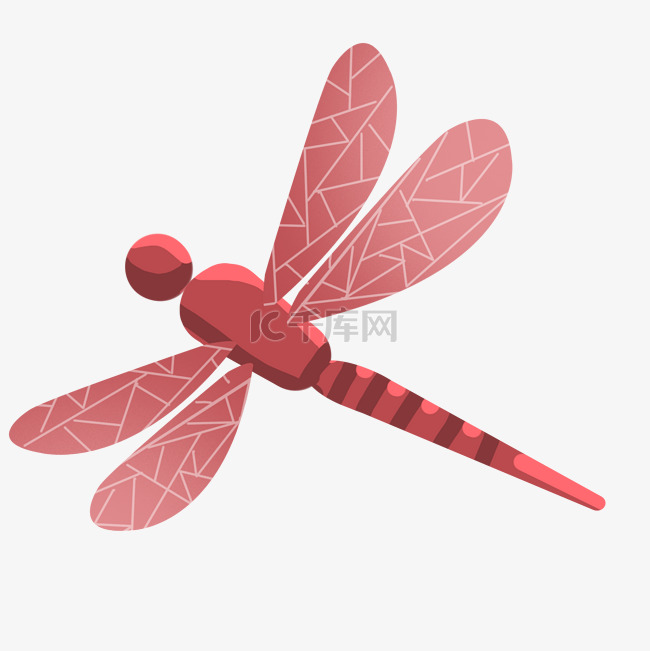 红色蜻蜓卡通动物