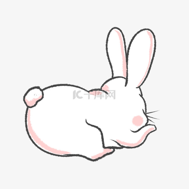 可爱胖嘟嘟趴着的兔子