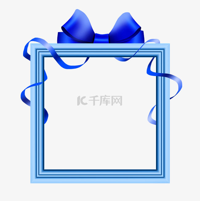 蓝色礼物盒边框