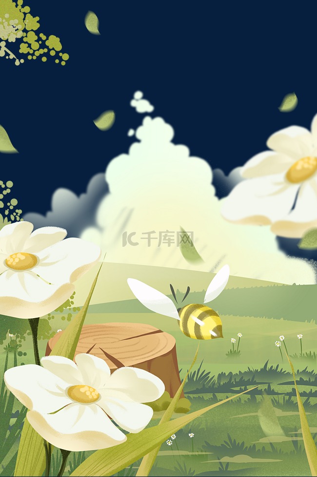 惊蛰节气春季植物花草花蜜蜂