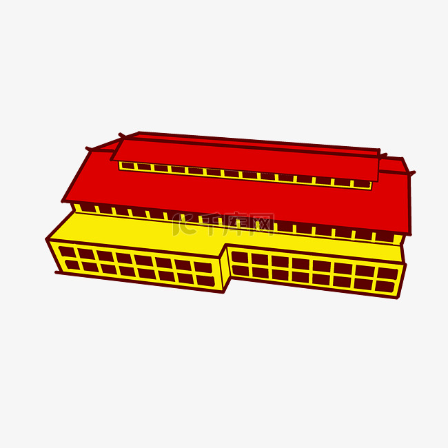 卡通长方形建筑物插图