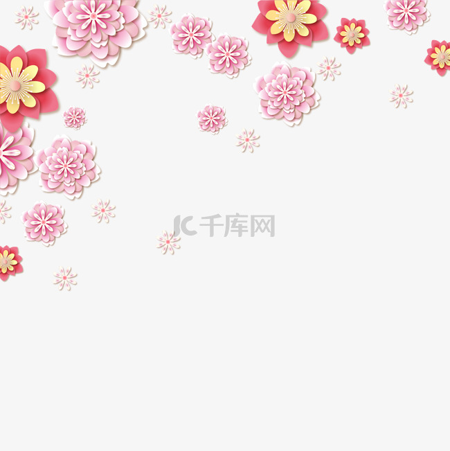 三八妇女节女神节女王节花朵剪纸