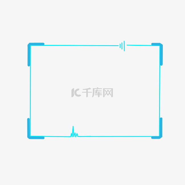 长方蓝色形科技边框