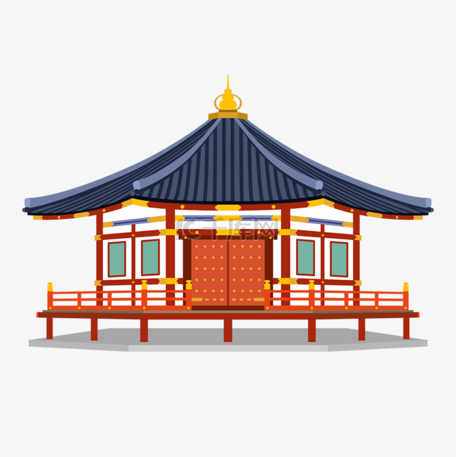 日本传统风格寺庙平面建筑