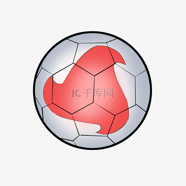 体育运动类红色标志足球