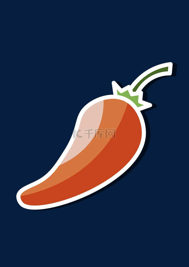 水果蔬菜图标组合辣椒