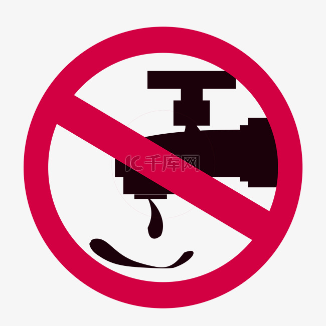 禁止浪费水警示牌