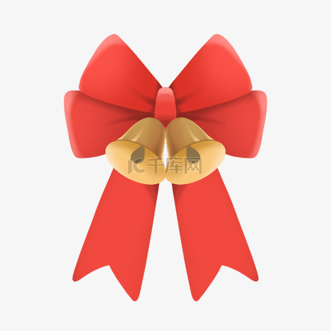 圣诞节铃铛红色蝴蝶结