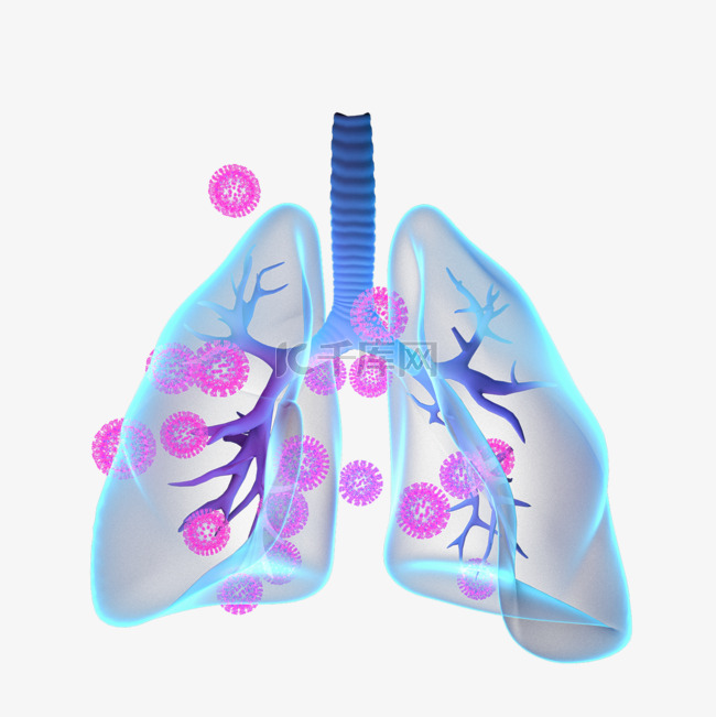 冠状病毒肺部感染3d元素