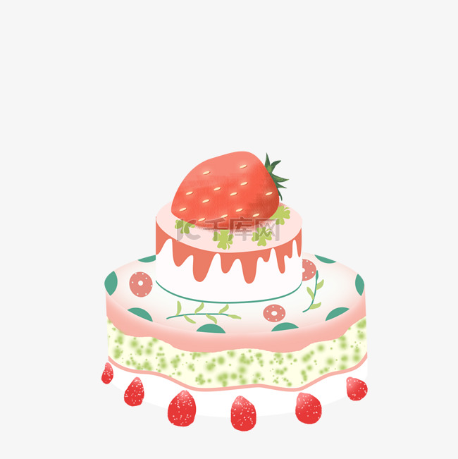 漂亮的水果蛋糕免抠图