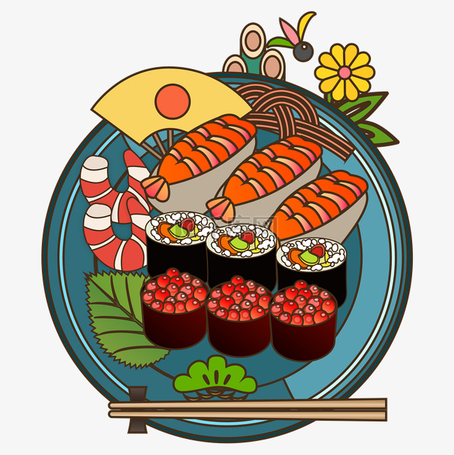 手绘日本传统美食插画