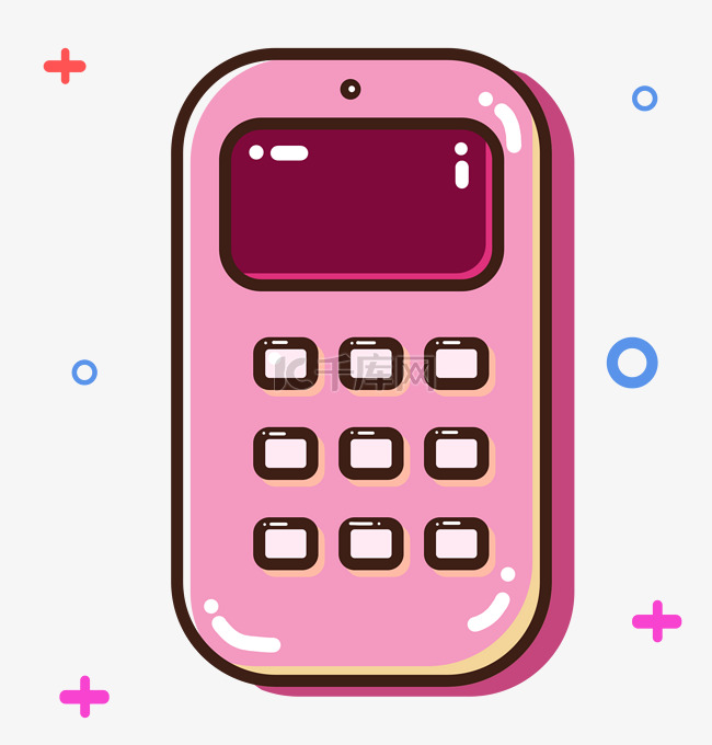 粉色立体手机