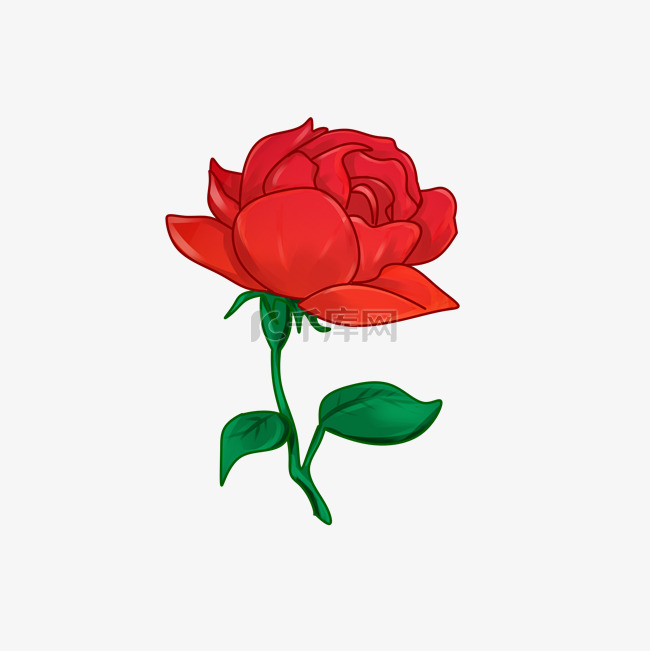 七夕红色手绘卡通小清晰玫瑰
