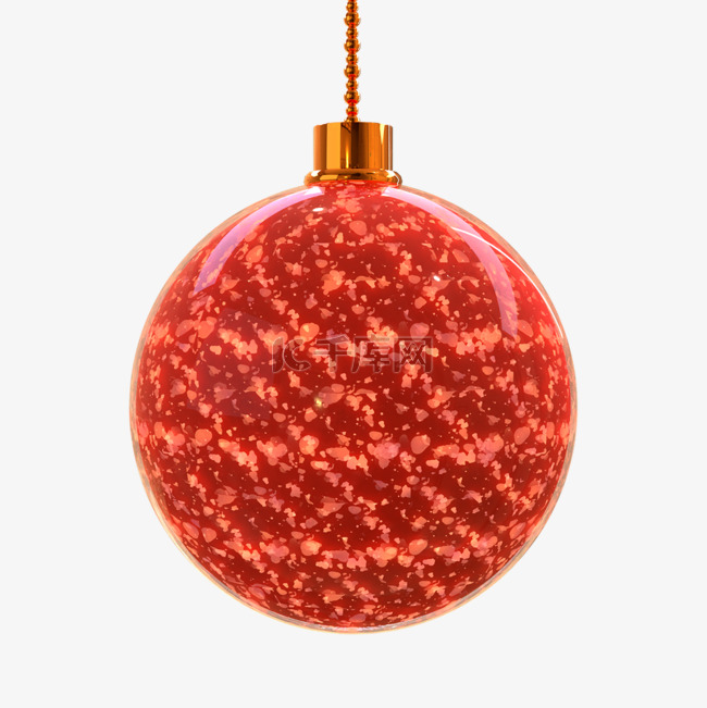 3d红色光效质感圣诞球
