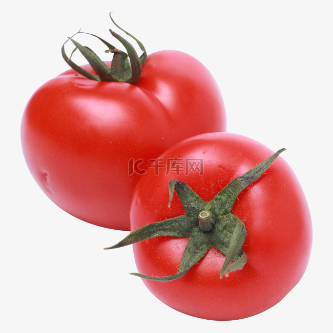 红色两个西红柿实拍
