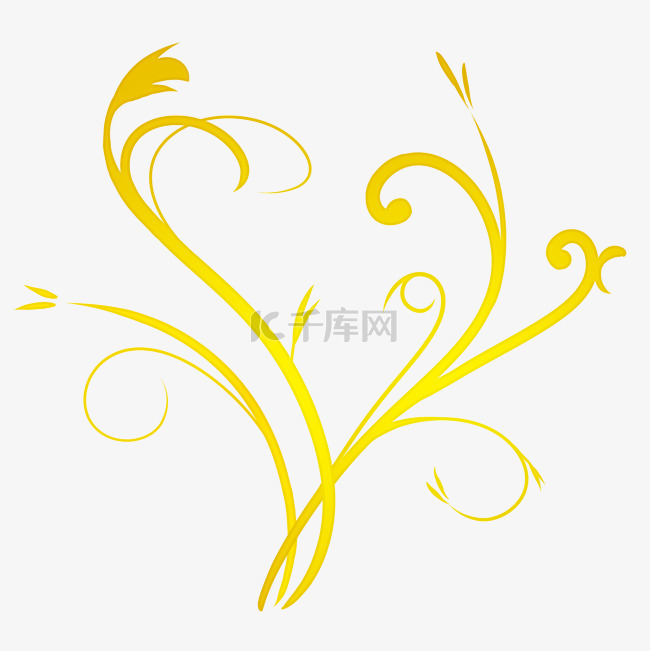 金色植物枝条花纹