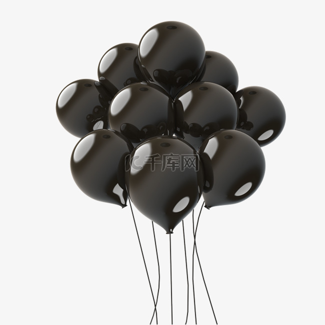黑色海报立体气球
