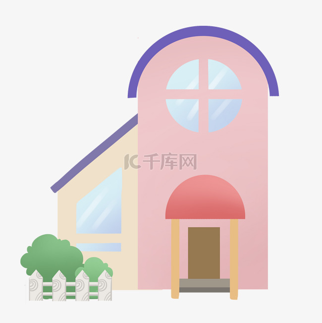 彩色创意可爱建筑元素