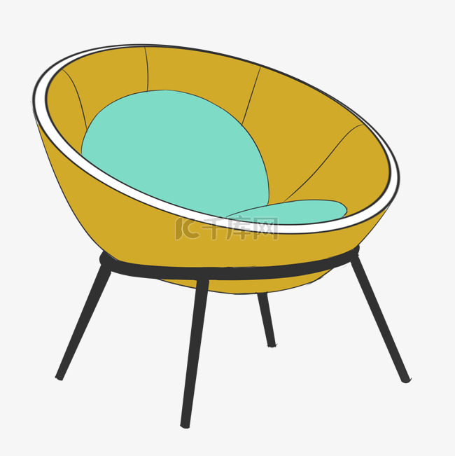 圆形黄色椅子