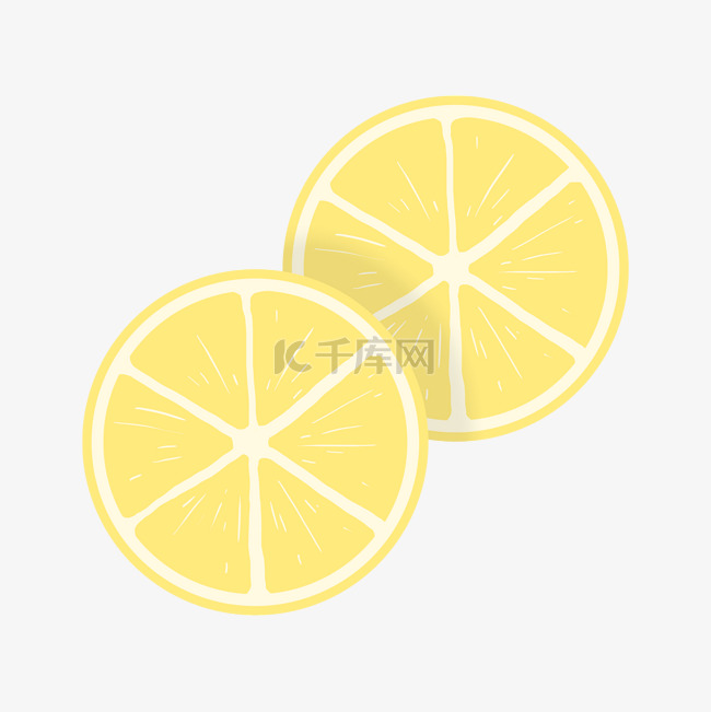 两片手绘柠檬