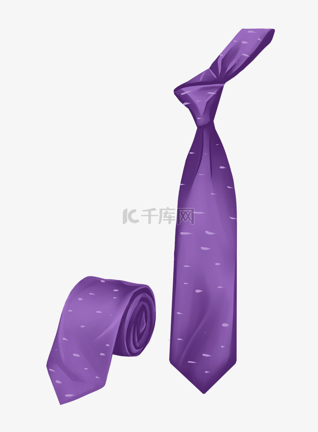 手绘男士物件紫色领带男士用品免