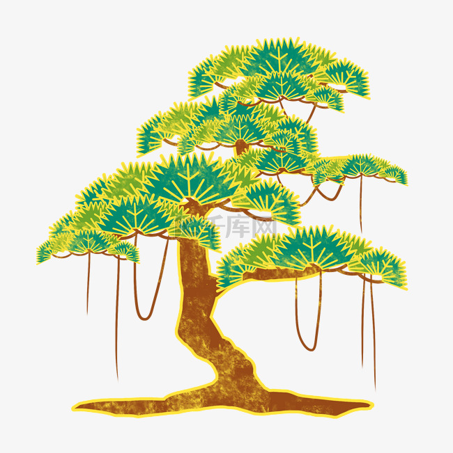 中国古典松树装饰