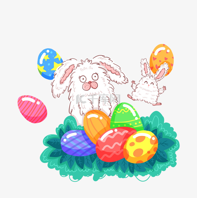 小兔子和彩蛋免抠图