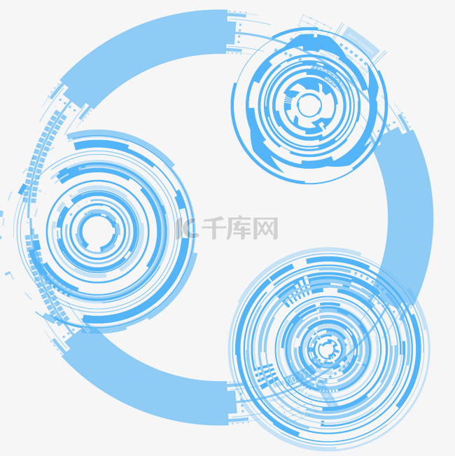 圆形蓝色科技标识