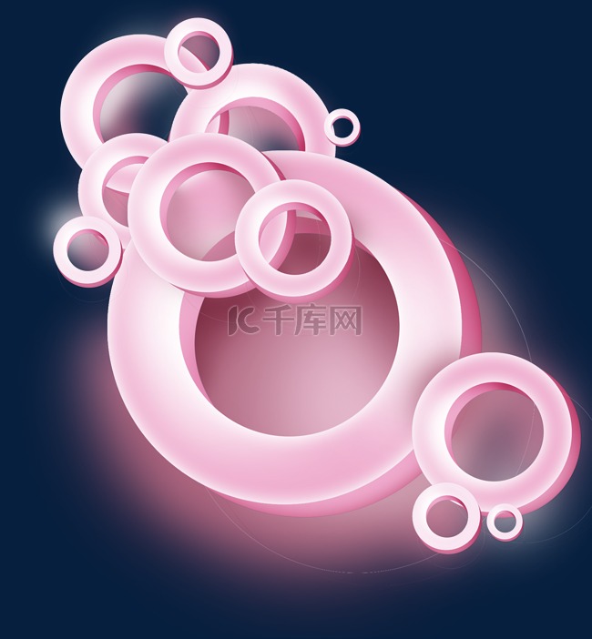 粉色立体圆环