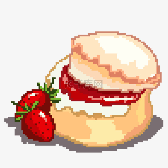 草莓蛋糕像素画