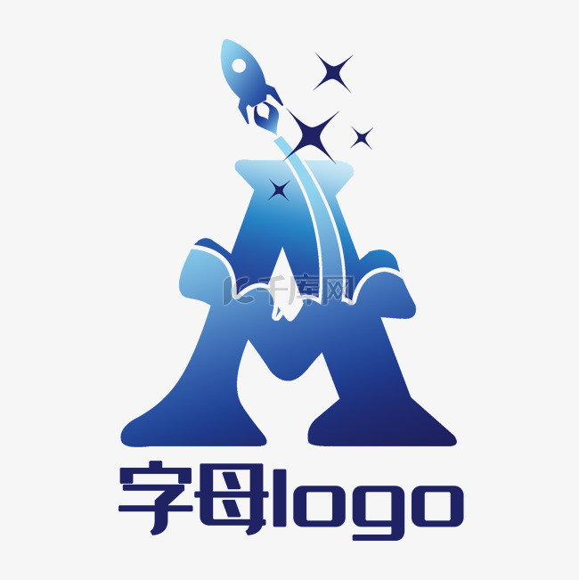 蓝色字母LOGO