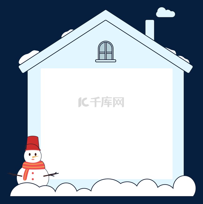 冬天雪人边框