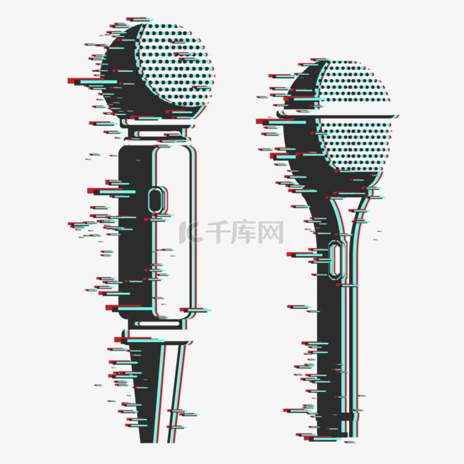 麦克风霓虹风格话筒图标