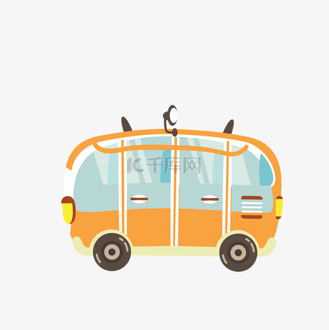 小汽车简约巴士卡通图案