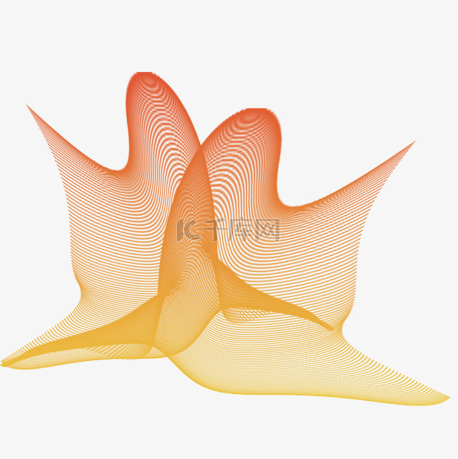 黄色橙色扁平线性不规则线条渐变