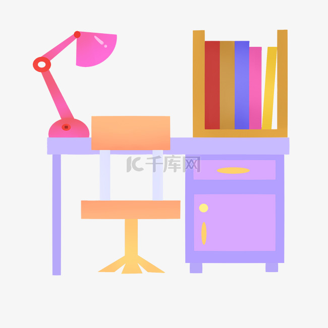 紫色书桌装饰