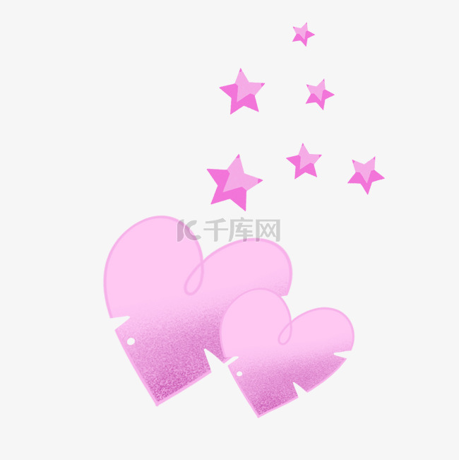 粉色可爱涂鸦通用星星爱心装饰