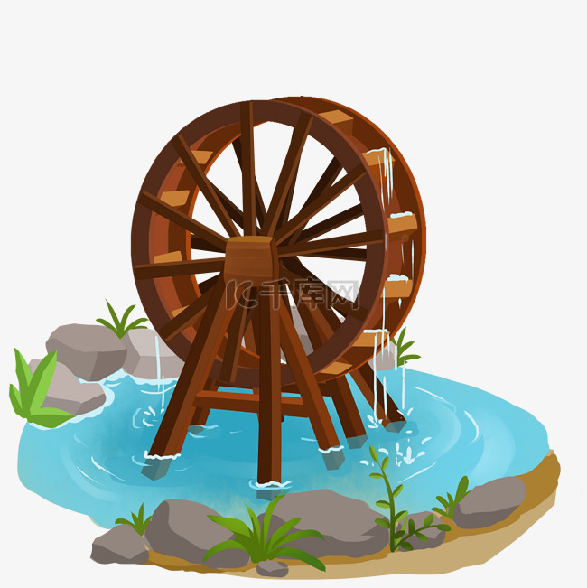 旋转水车素材图片免费下载-千库网