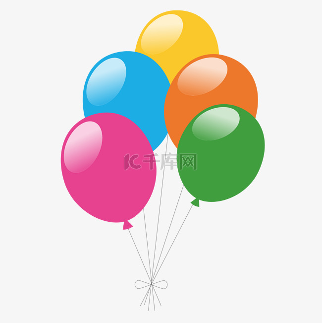 六一儿童节彩色扁平化卡通气球
