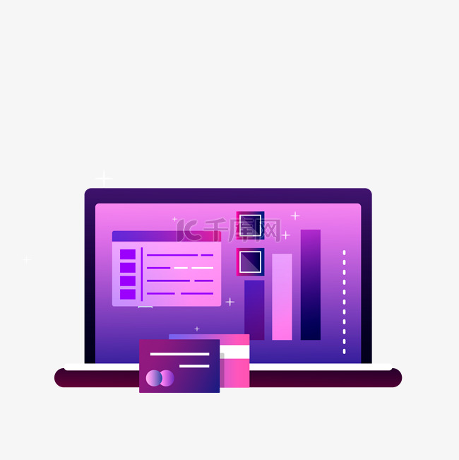 卡通紫色的电脑图标