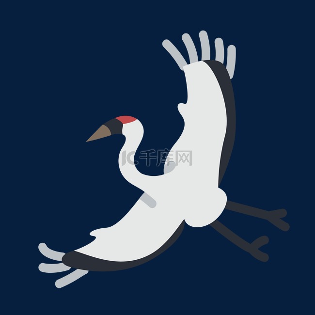 中国的动物白鹤插画