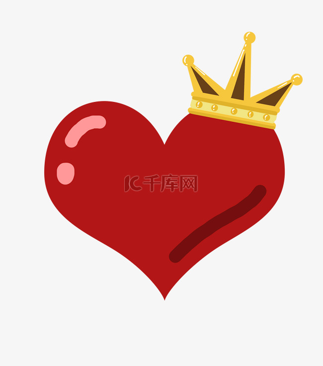 戴着皇冠的红心插画