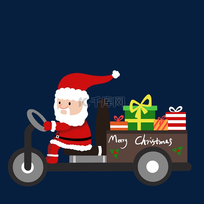 圣诞老人开车送礼物