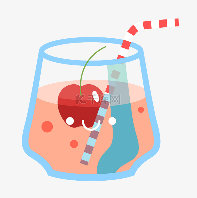 夏日饮料果汁矢量红色的樱桃果汁