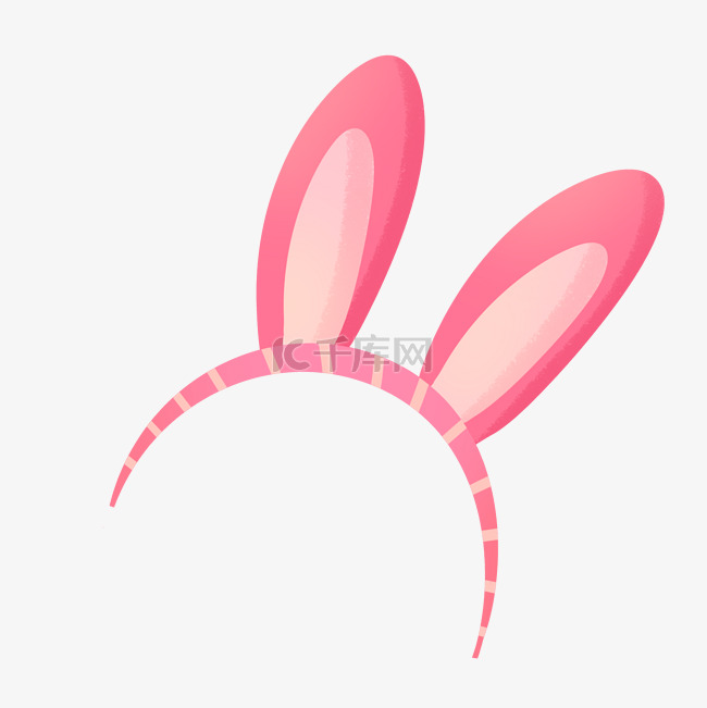 粉红色唯美可爱六一儿童节兔耳发